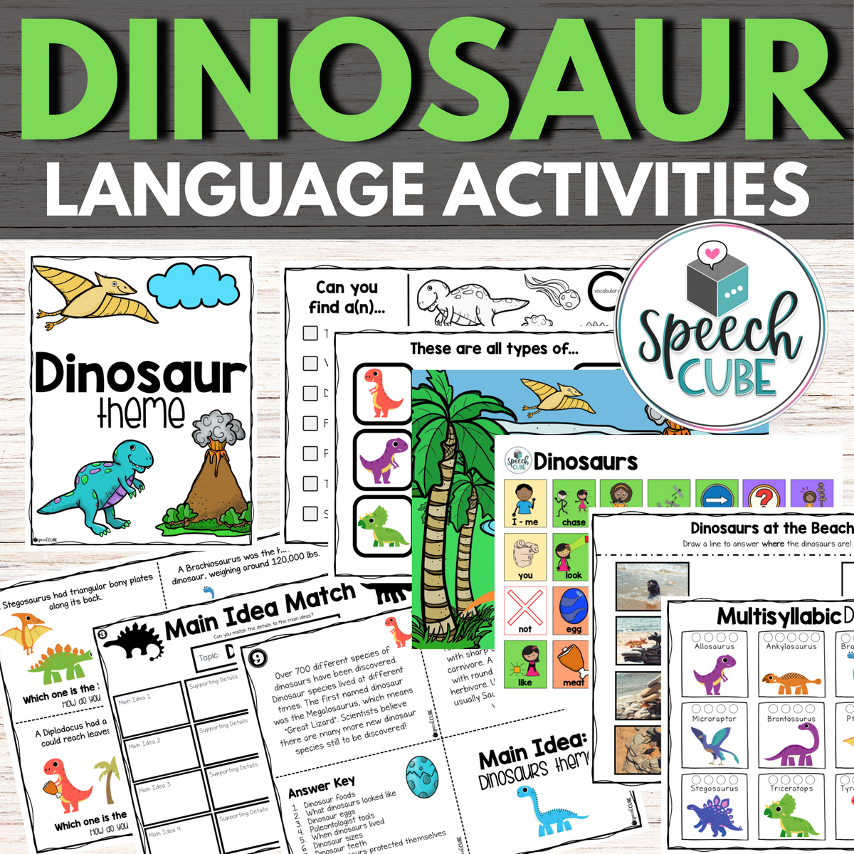 Dinosaur Language Activities – Speech Cube