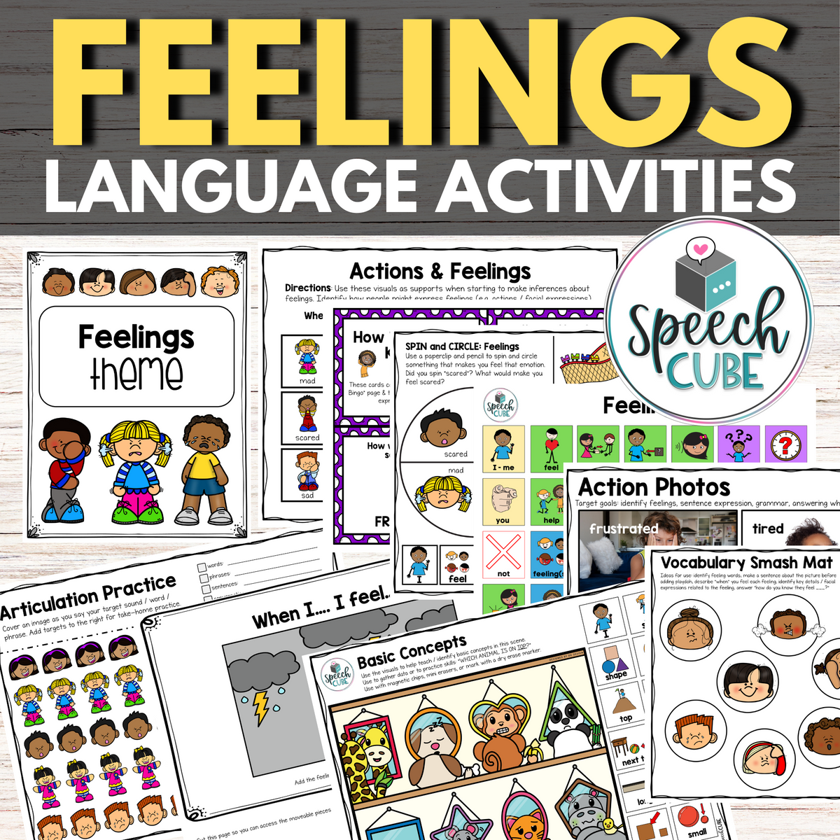 Feelings Themed Language Activities – Speech Cube