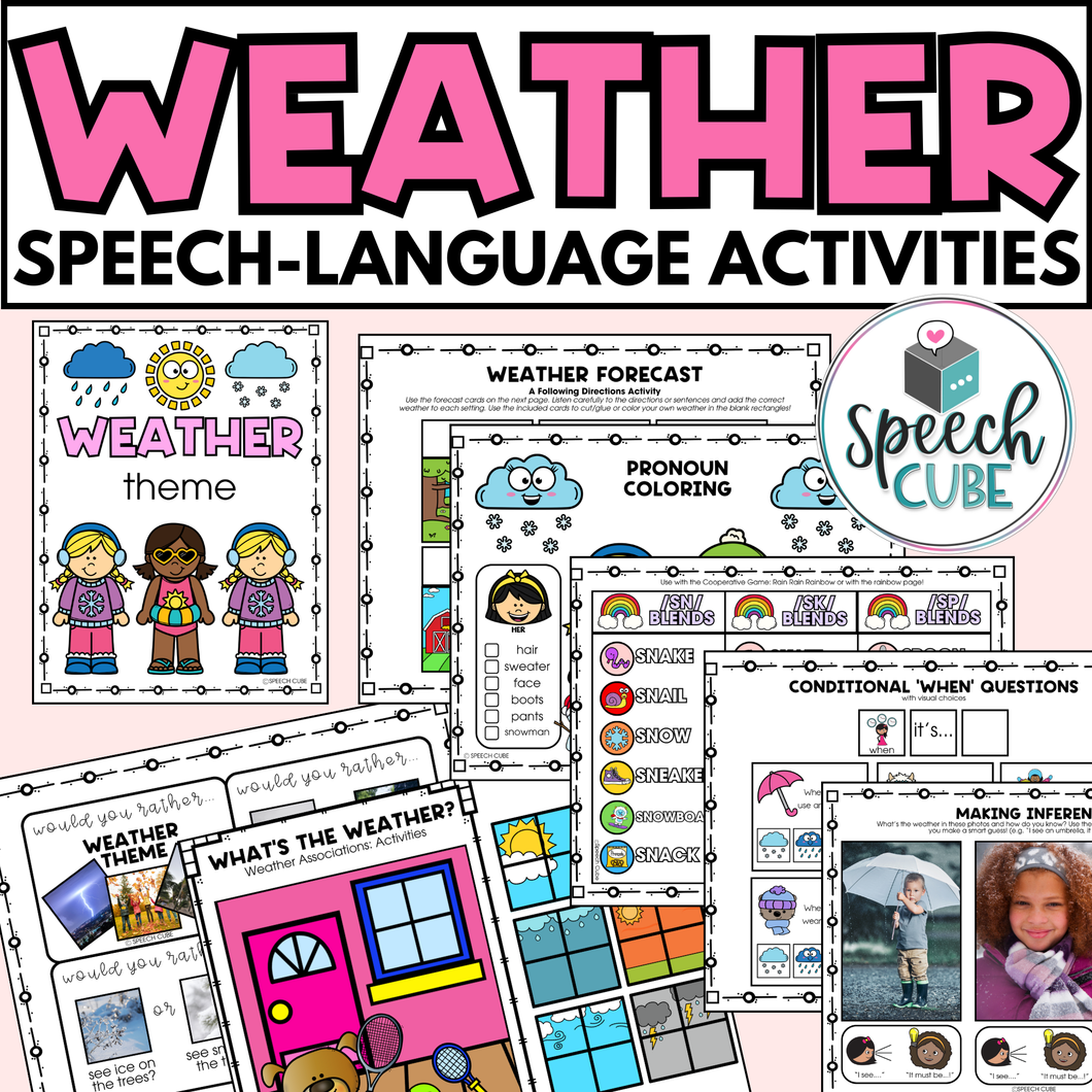 Weather Themed Speech Therapy Activities