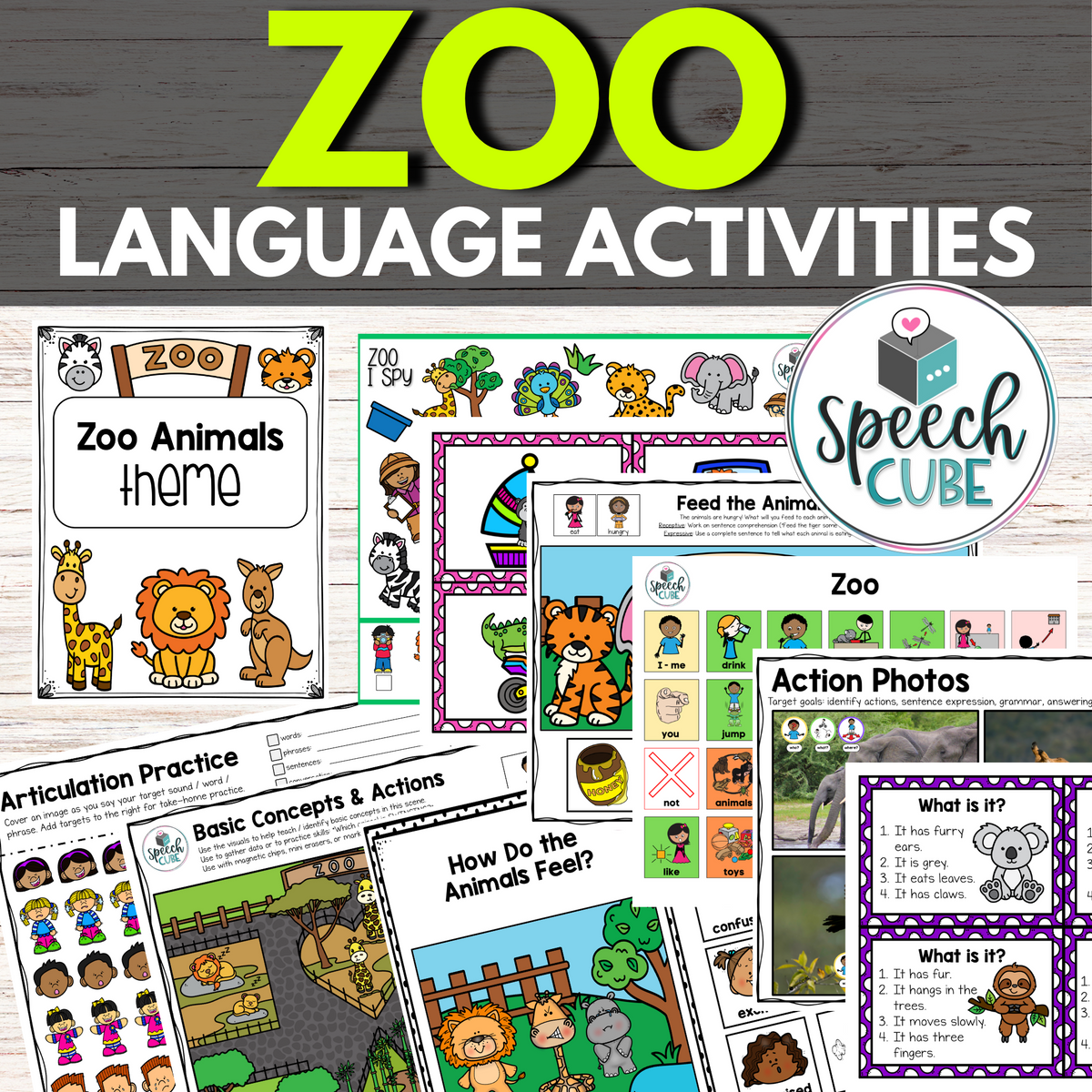 Zoo Themed Language Activities – Speech Cube